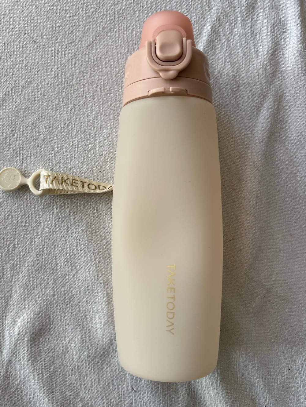 Taketoday Silicone Pink Travel Water Bottle